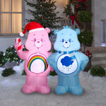 Load image into Gallery viewer, Gemmy Airblown Care Bears Cheer and Grumpy with Candy Cane Scene Christmas Inflatable, 4-Ft, LED Yard Decor
