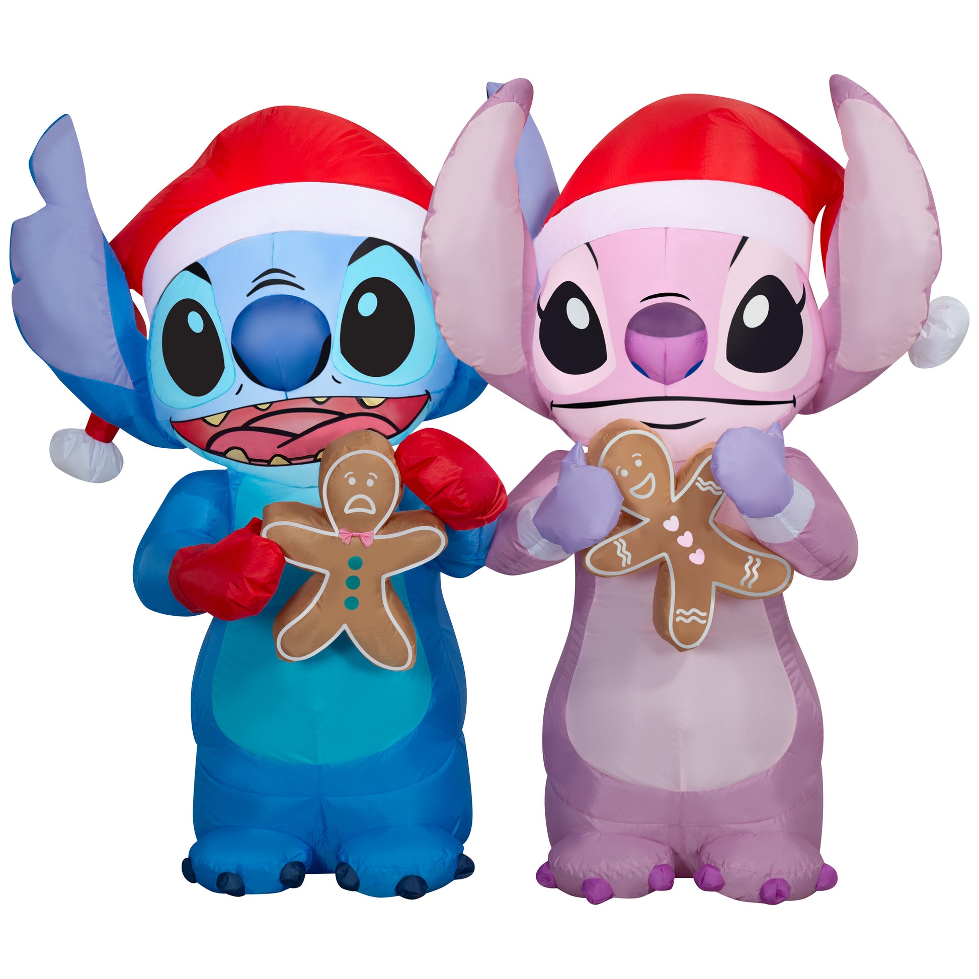 4-Ft Disney Stitch and Angel Gingerbread Scene Christmas Inflatable