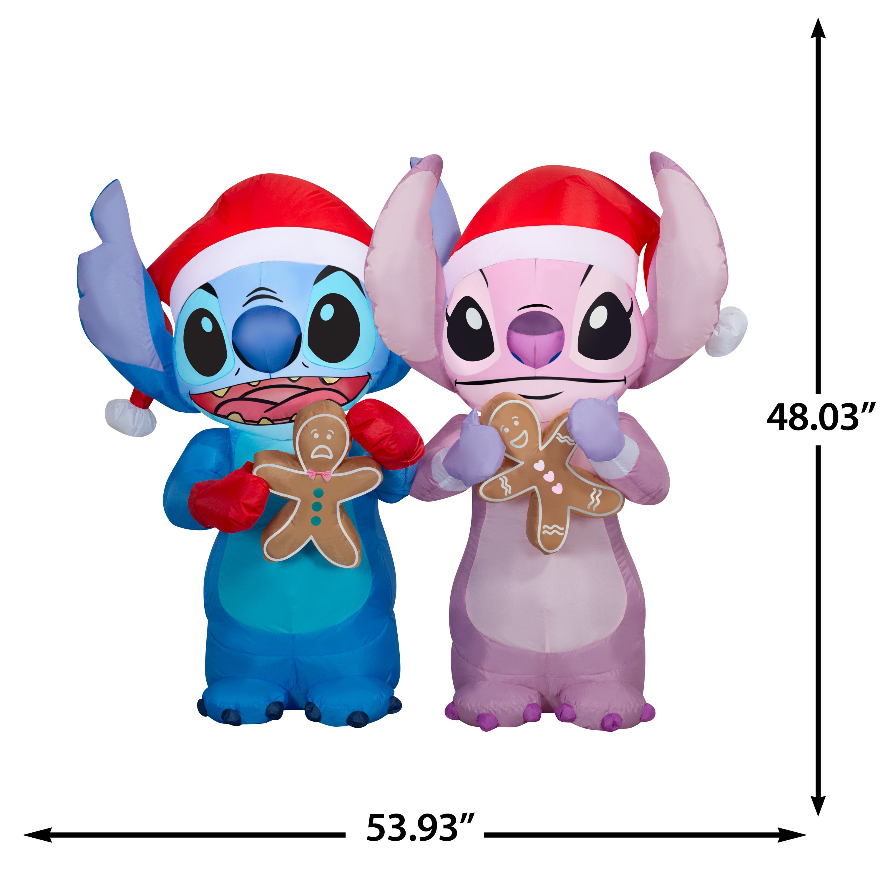 Gemmy Airblown Disney Stitch and Angel Gingerbread Scene Christmas Inf ...