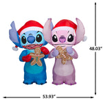 Load image into Gallery viewer, Gemmy Airblown Disney Stitch and Angel Gingerbread Scene Christmas Inflatable, 4-Ft, LED Yard Decor
