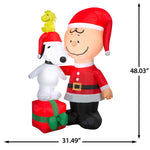 Load image into Gallery viewer, Gemmy Airblown Peanuts Charlie Brown with Snoopy and Woodstock Scene Christmas Inflatable, 4-Ft, LED Yard Decor
