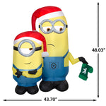 Load image into Gallery viewer, Gemmy Airblown Minions Kevin and Stuart Scene Christmas Inflatable, 4-Ft, LED Yard Decor
