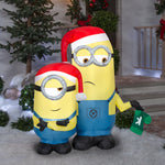 Load image into Gallery viewer, Gemmy Airblown Minions Kevin and Stuart Scene Christmas Inflatable, 4-Ft, LED Yard Decor
