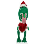 Load image into Gallery viewer, Gemmy Dinosaur in Santa Suit Tinsel Decoration, 36-Inch, Pre-Lit LED Christmas Decor
