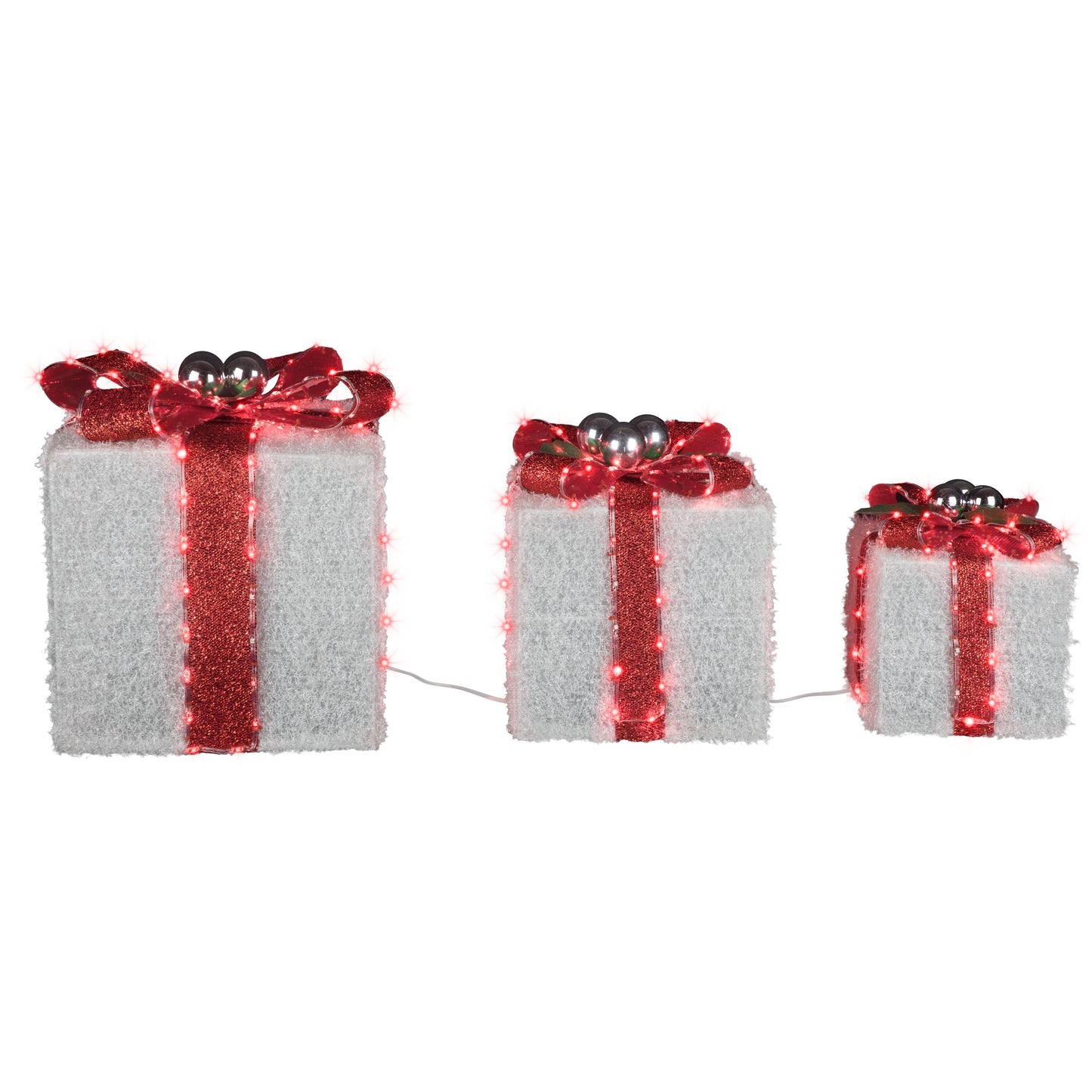 Lighted Gift Boxes, Set of 3, LED Christmas Yard Décor