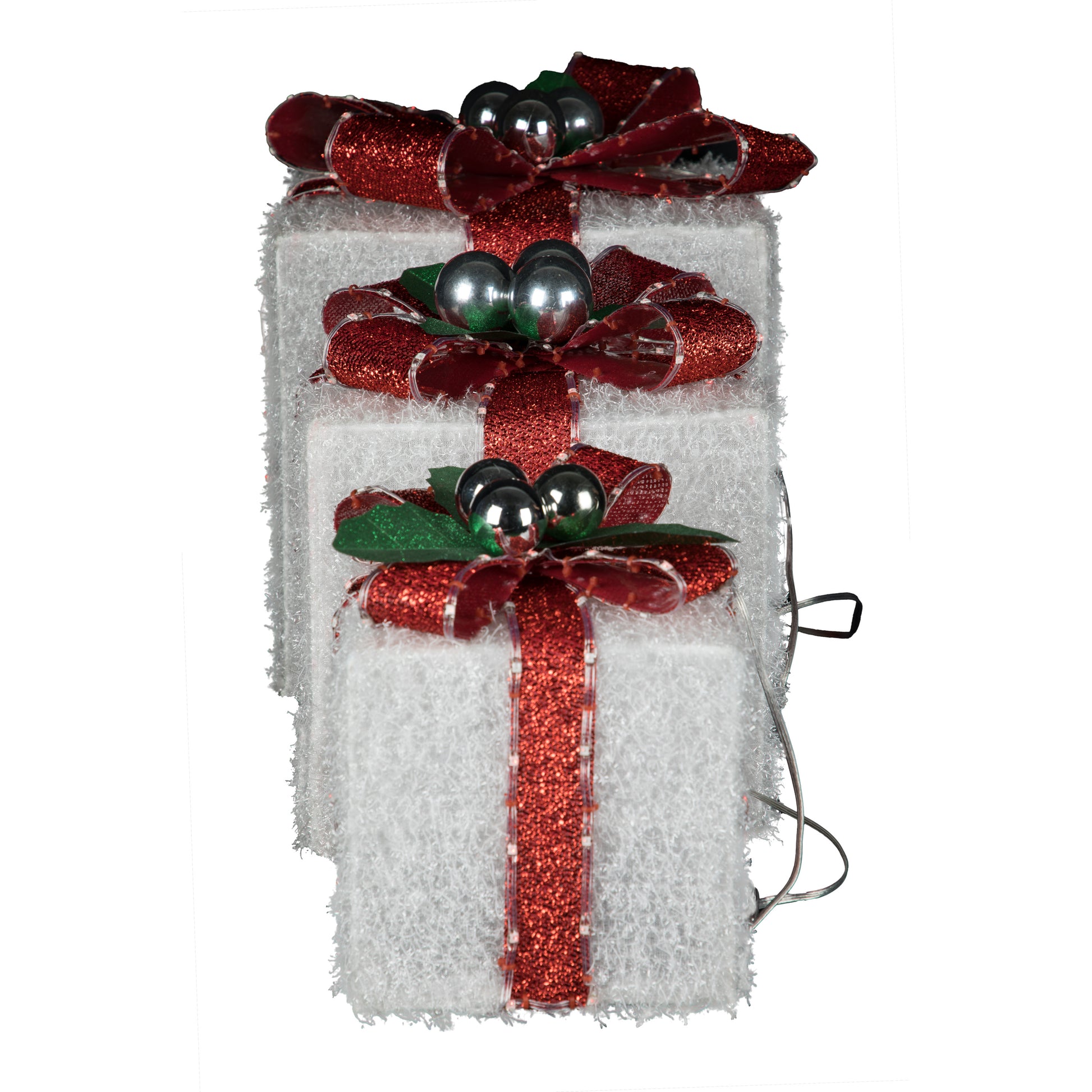 Lighted Gift Boxes, Set of 3, LED Christmas Yard Décor image 4