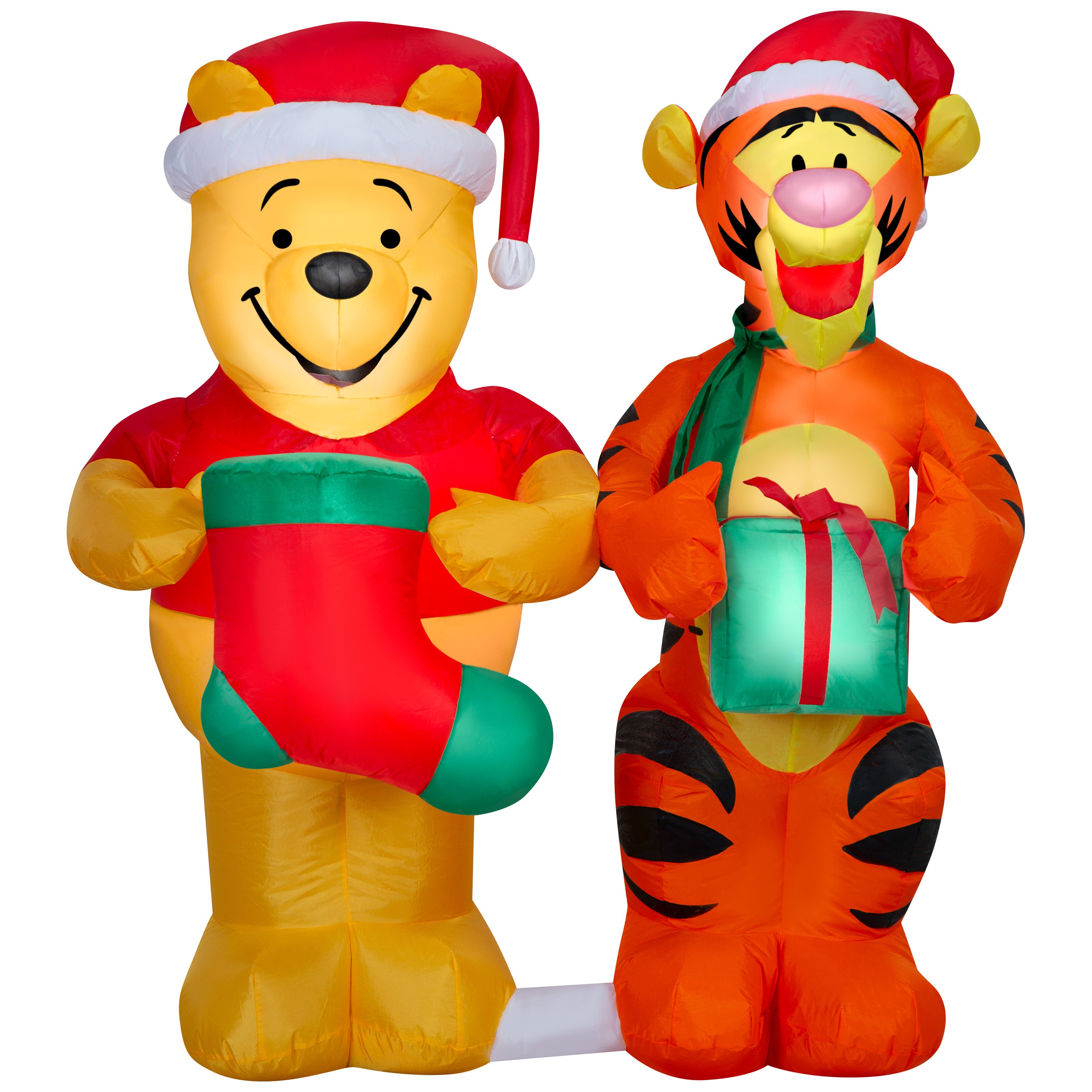Gemmy Airblown Disney Winnie the Pooh and Tigger Scene Christmas Infla ...