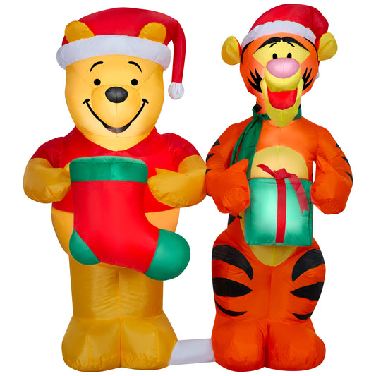 4-Ft Disney Winnie the Pooh and Tigger Scene Christmas Inflatable
