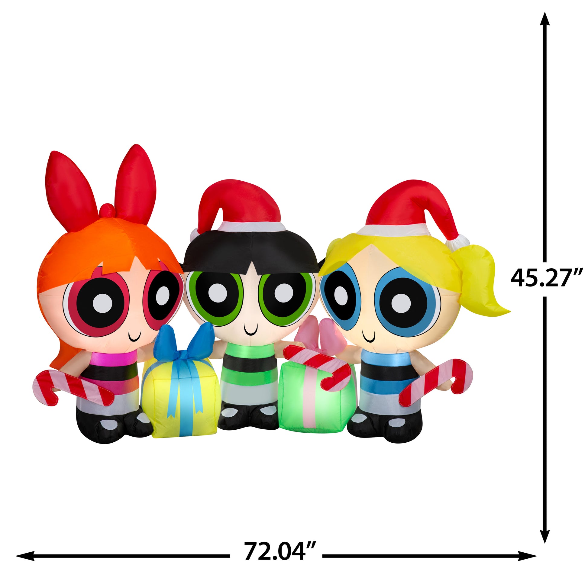 4-Ft Powerpuff Girls Scene Christmas Inflatable dimensions