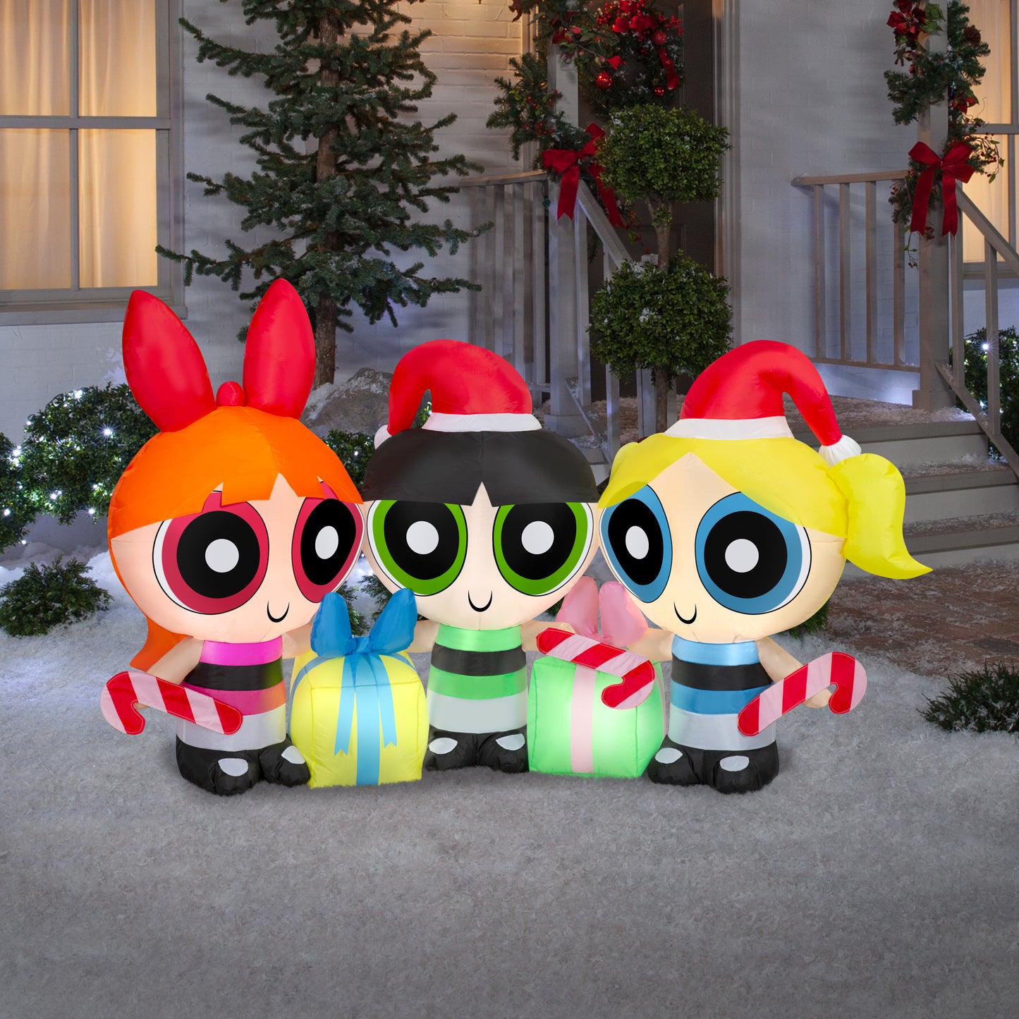 4-Ft Powerpuff Girls Scene Christmas Inflatable lifestyle