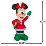 Load image into Gallery viewer, Gemmy Airblown Disney Minnie in Holiday Outfit with Red Bow Christmas Inflatable, 3.5-Ft, LED Yard Decor
