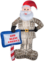 Load image into Gallery viewer, Gemmy Airblown Inflatables 89127X Military Santa With God Bless America Sign
