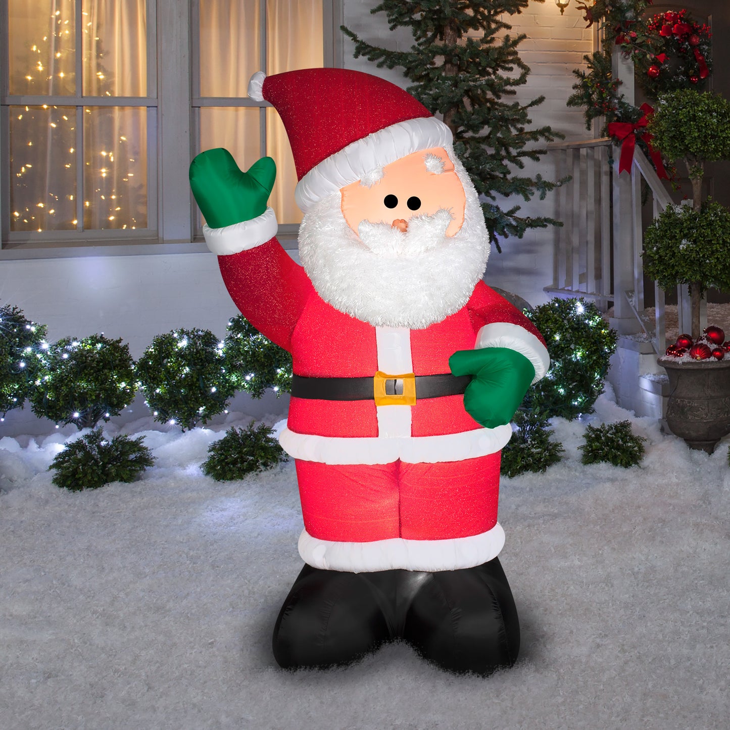 6' Mixed Media Santa Christmas Inflatable lifestyle