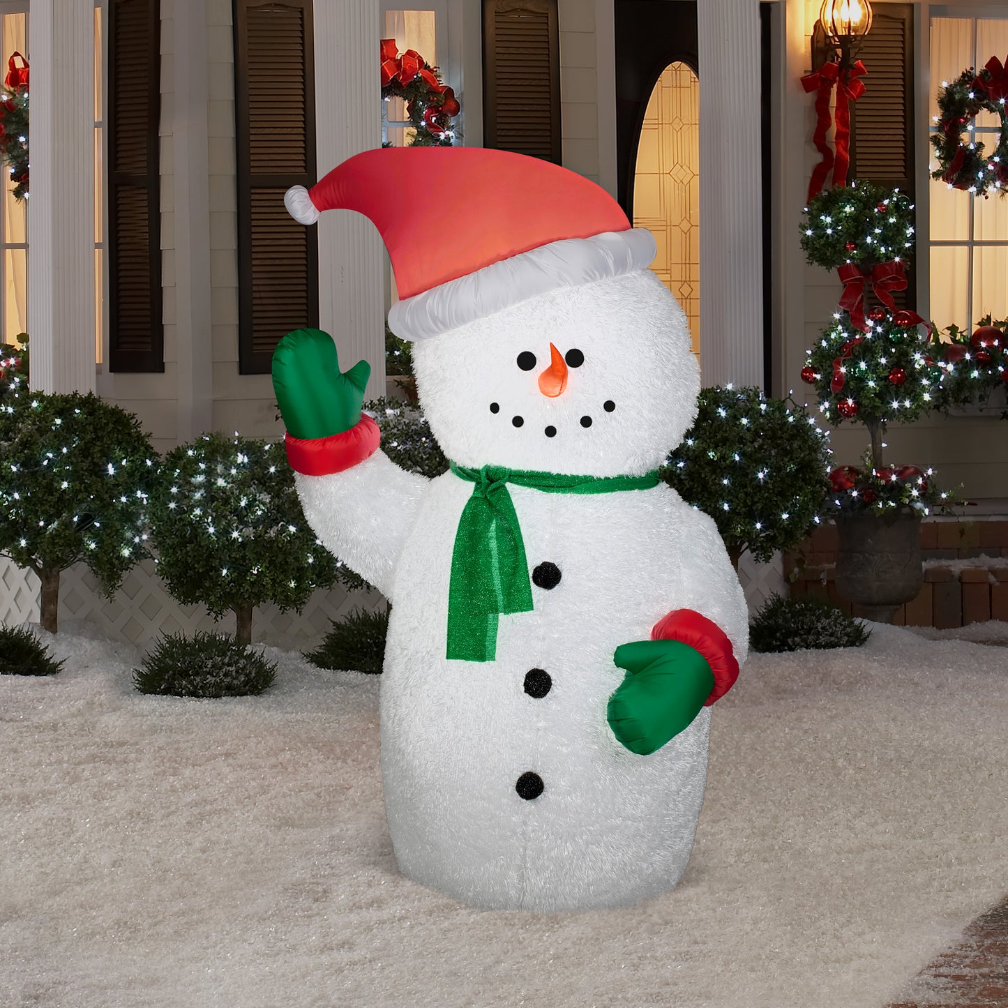6-Ft Mixed Media Snowman Christmas Inflatable lifestyle