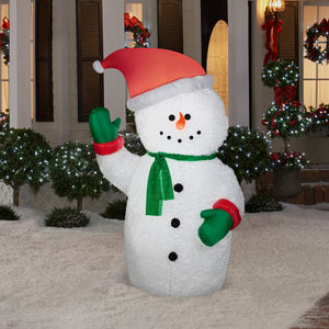 Gemmy Christmas Airblown Inflatable Mixed Media Snowman, 6 ft Tall