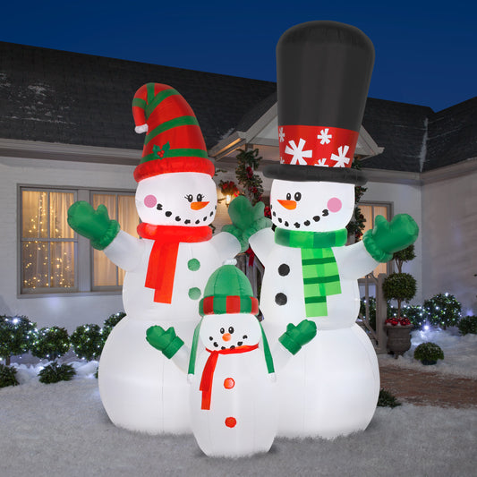 12' Snowman and Family Scene Christmas Inflatable lifestyle