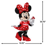 Load image into Gallery viewer, Gemmy Disney Minnie in Red Polka Dot Dress Tinsel Yard Sculpture, 31-Inch, Pre-Lit LED Christmas Decor
