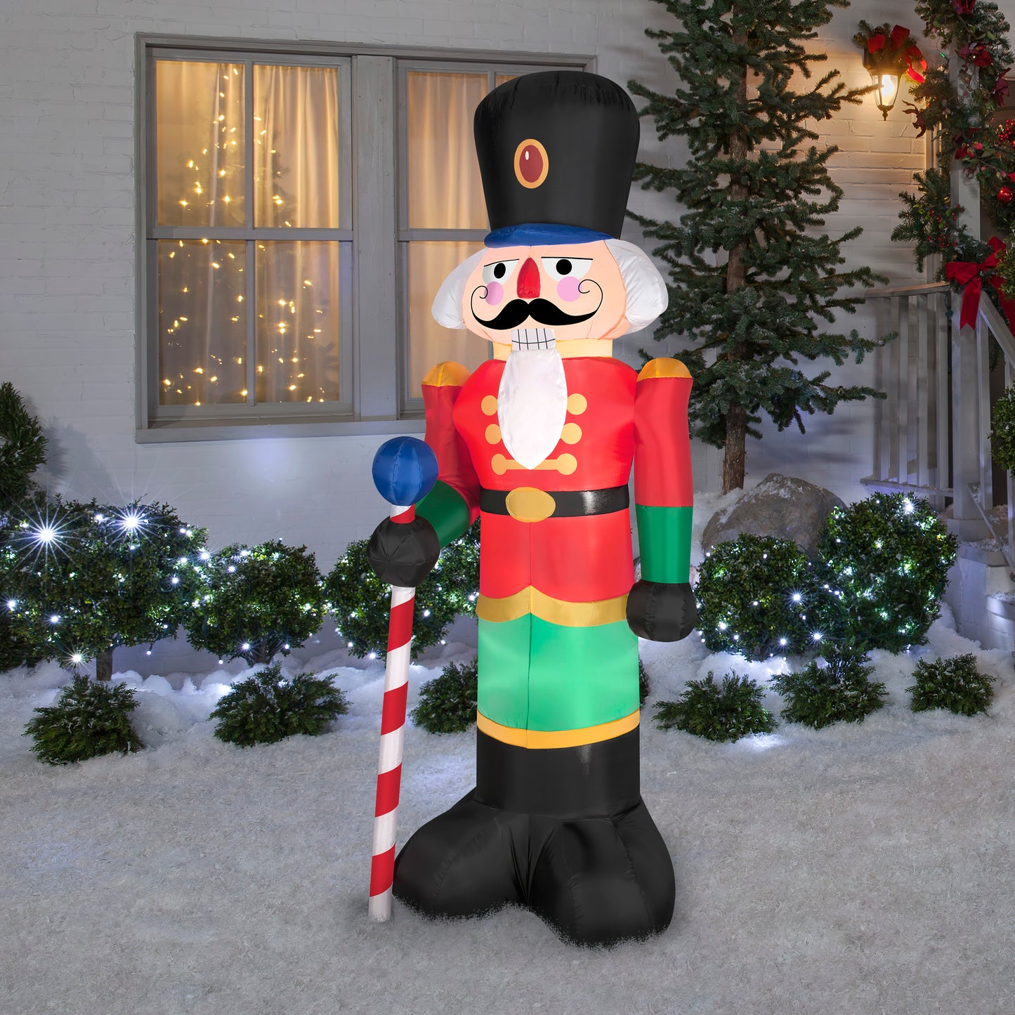 6.5' Red Nutcracker Christmas Inflatable lifestyle