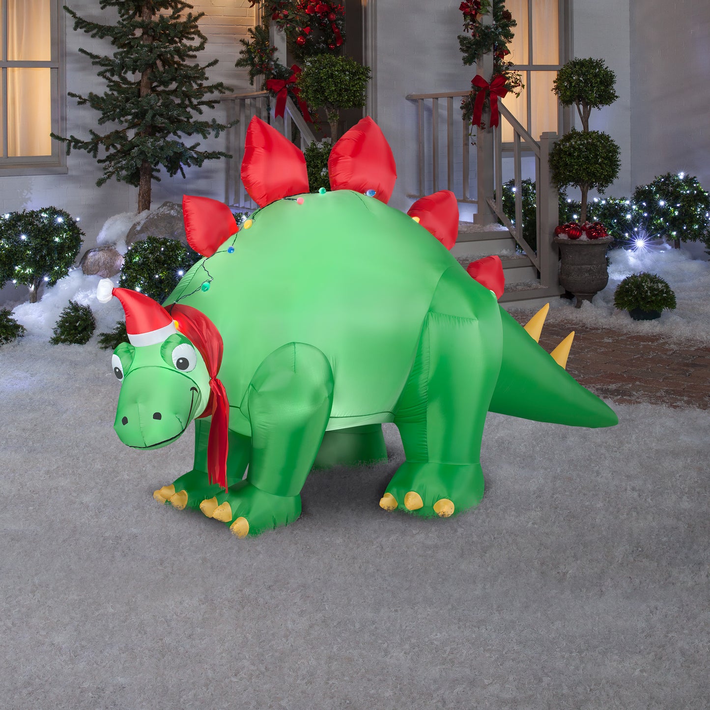 Christmas Inflatable Stegosaurus, 5.5 ft Tall, green lifestyle