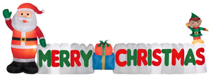 12' Wide Airblown Merry Christmas Sign Scene Christmas Inflatable