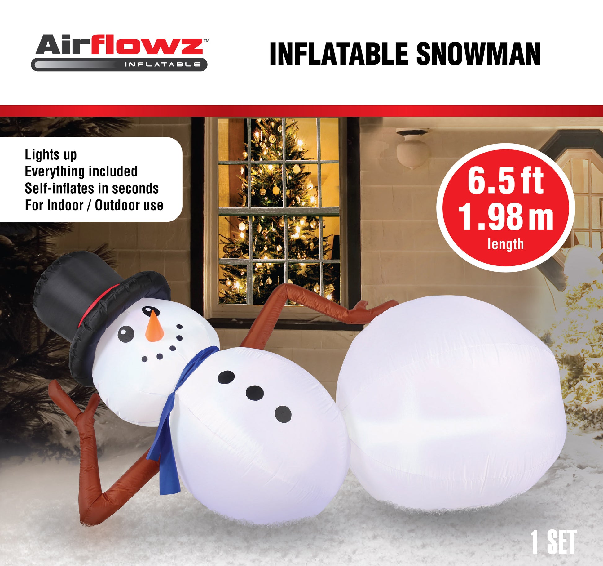 6.5' Inflatable Snowman image 3