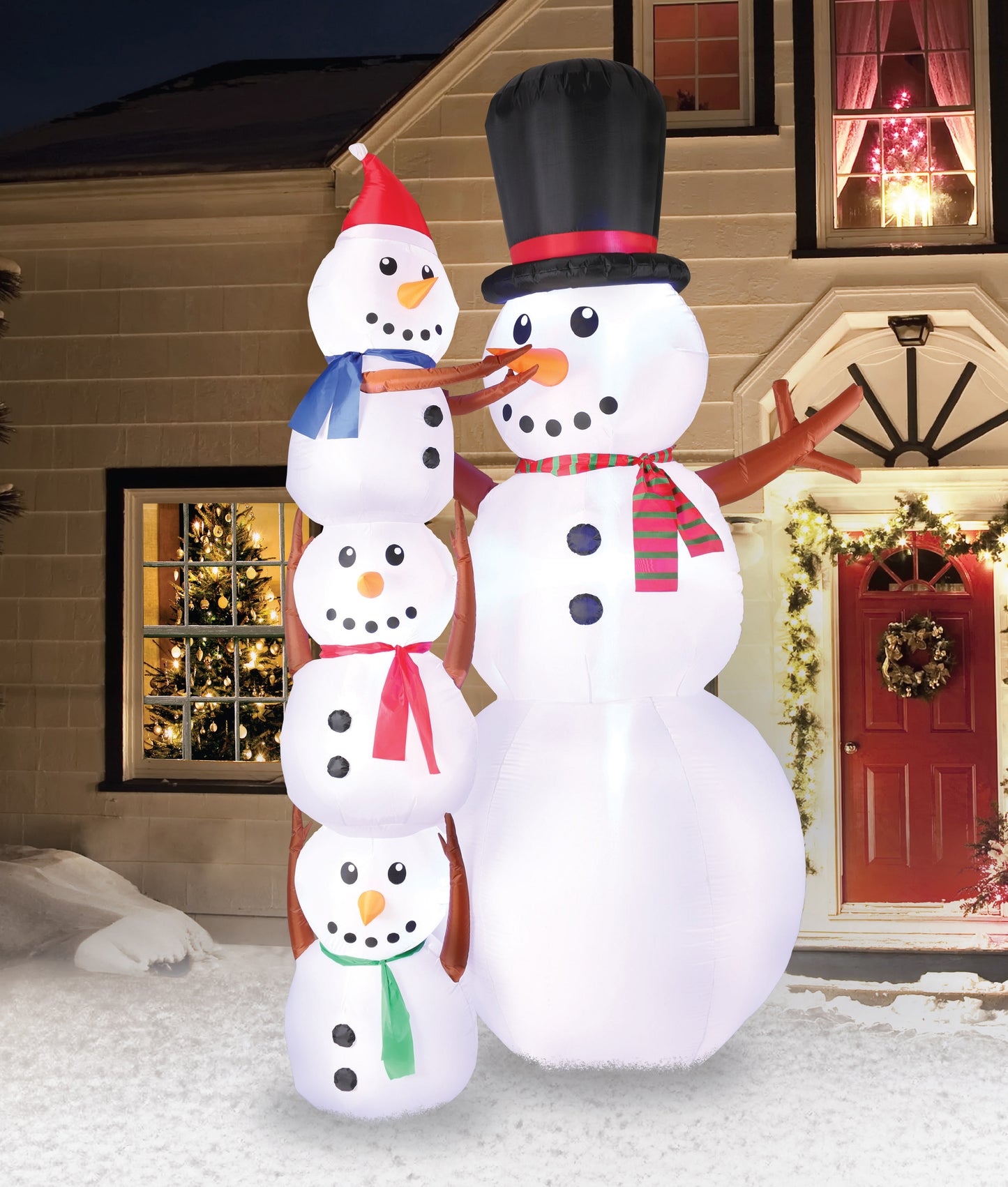 10' Inflatable Snowmen Scene lifestyle
