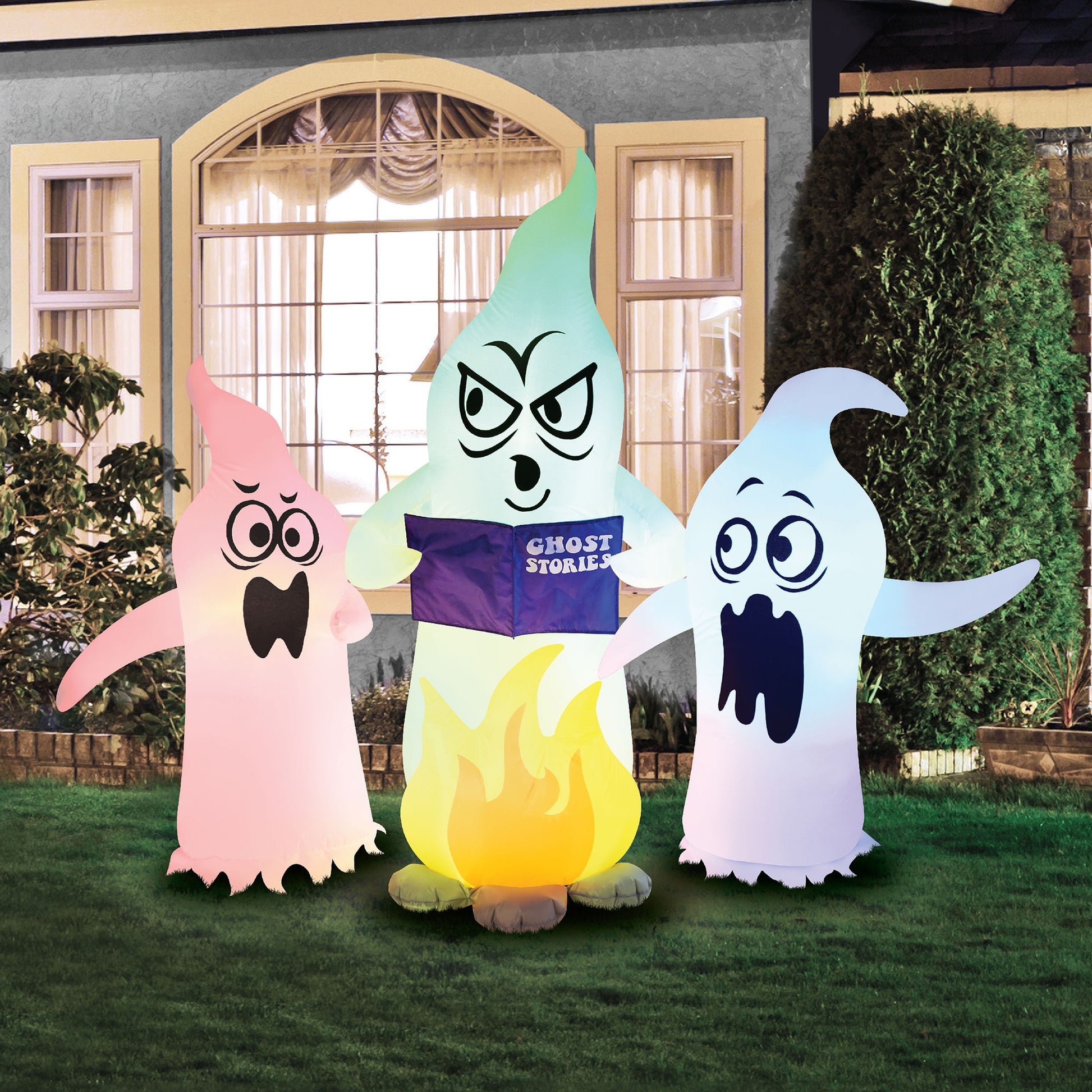 Occasions 5' INFLATABLE COLOR CHANGING CAMPFIRE GHOSTS, 5 ft Tall lifestyle