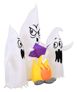 Occasions 5' INFLATABLE COLOR CHANGING CAMPFIRE GHOSTS, 5 ft Tall, White