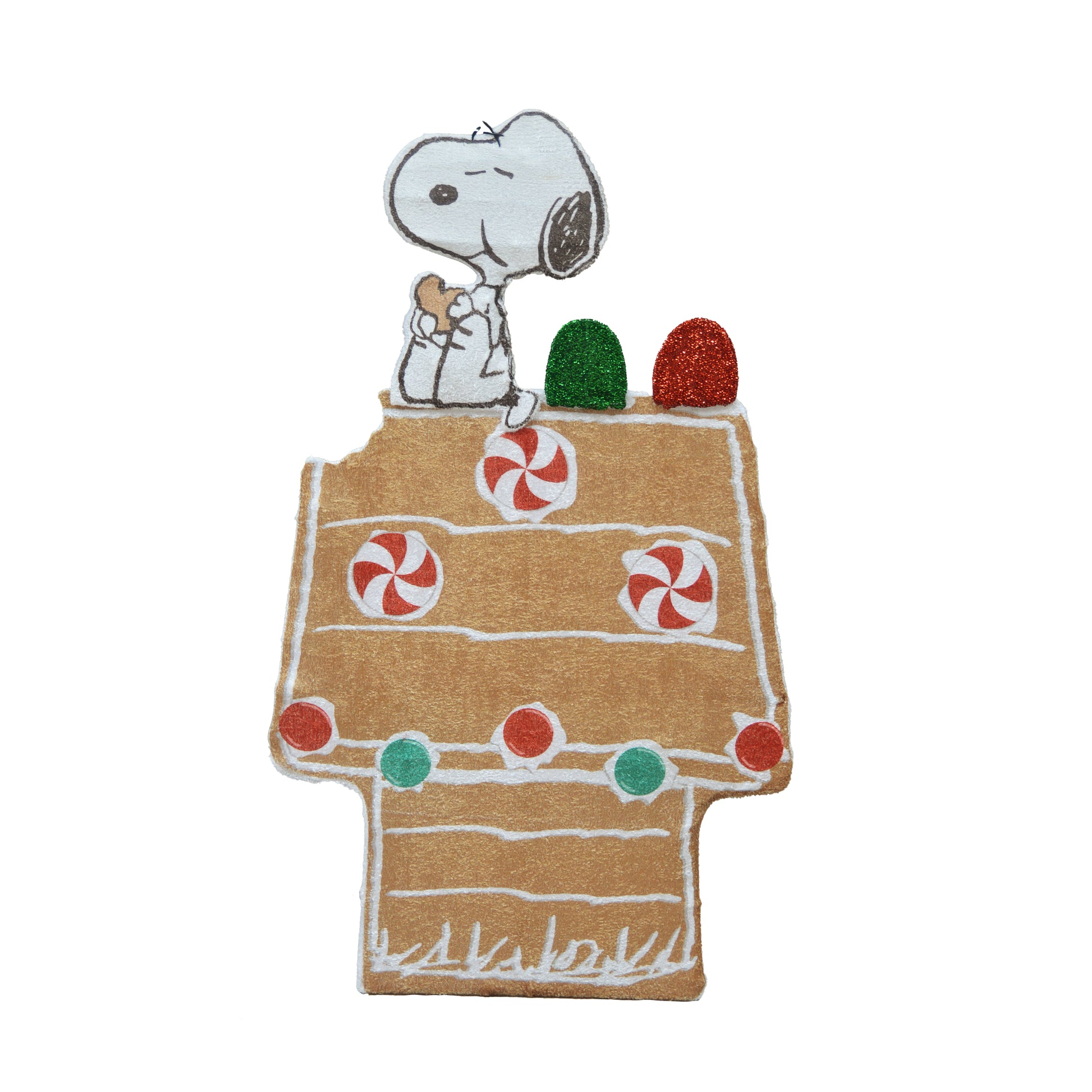 Peanuts 36in Peanuts L2D LED PreLit Snoopy and Gingerbread Doghouse image 5