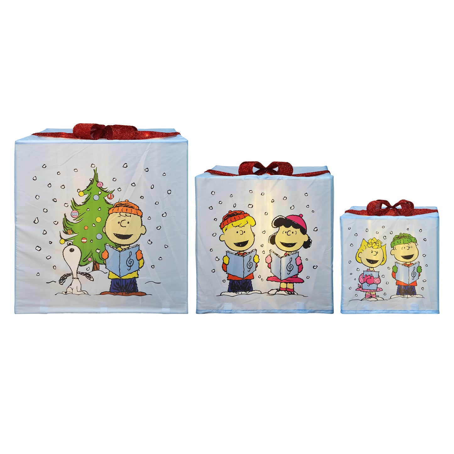 Peanuts Peanuts 30 24 18in LED Presents Printed Carolers Skaters image 3
