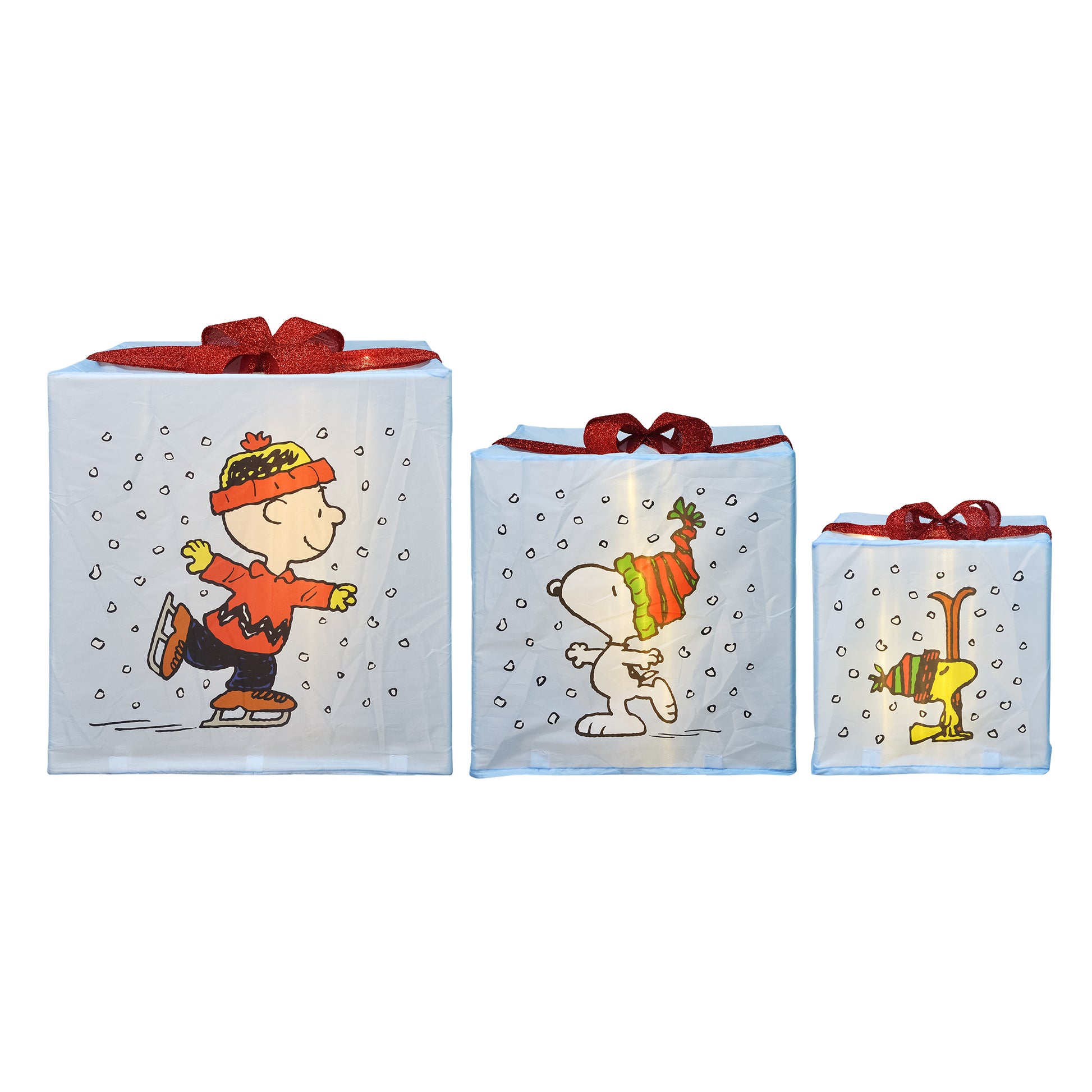 Peanuts Peanuts 30 24 18in LED Presents Printed Carolers Skaters image 6