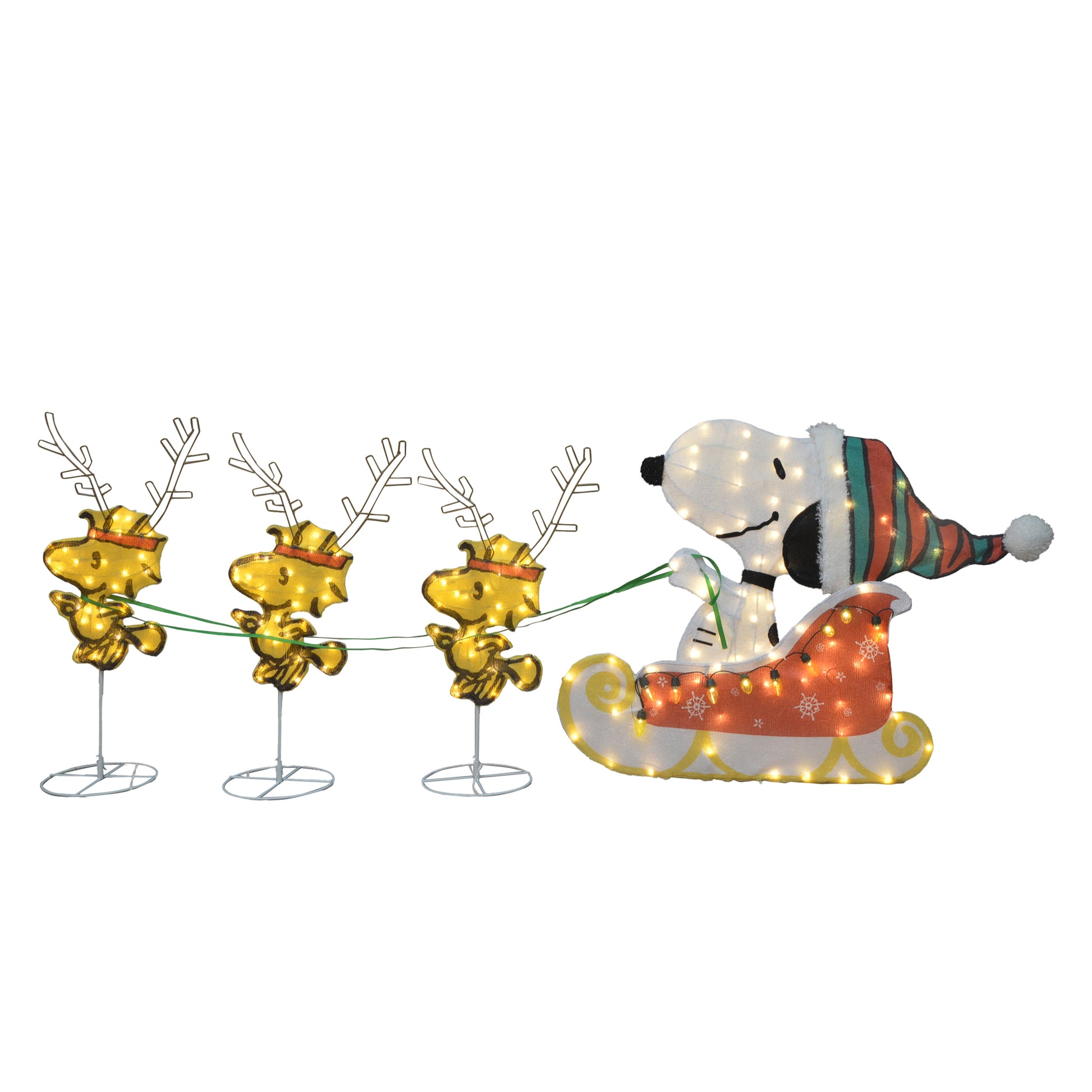 Peanuts 30in Peanuts 2D Sleigh with Snoopy and Woodstock