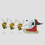 Load image into Gallery viewer, Peanuts 30in Peanuts 2D Sleigh with Snoopy and Woodstock, Red
