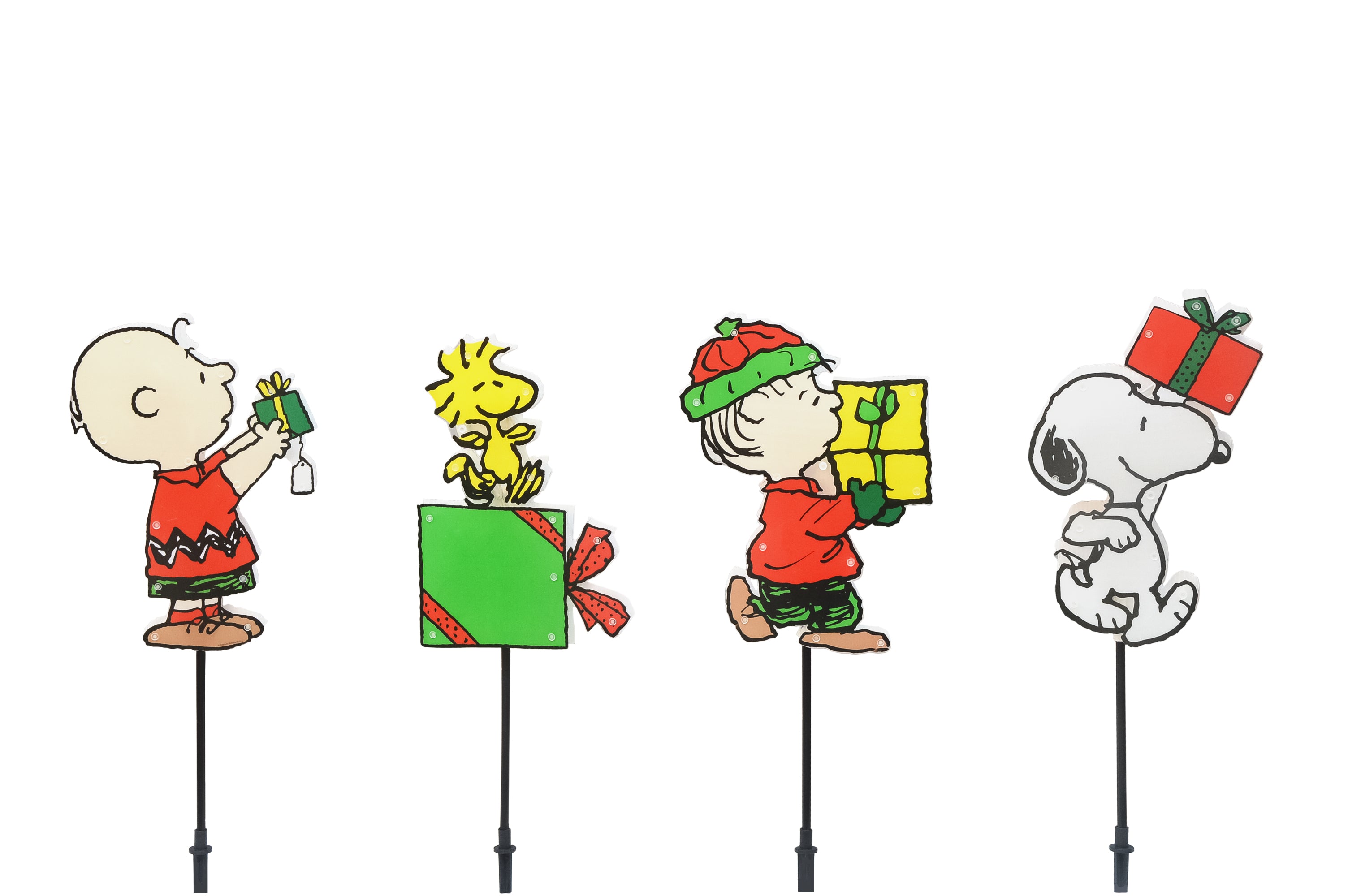 Peanuts 26in Peanuts 4PC Peanuts Gang with Presents Pathway Markers , Red