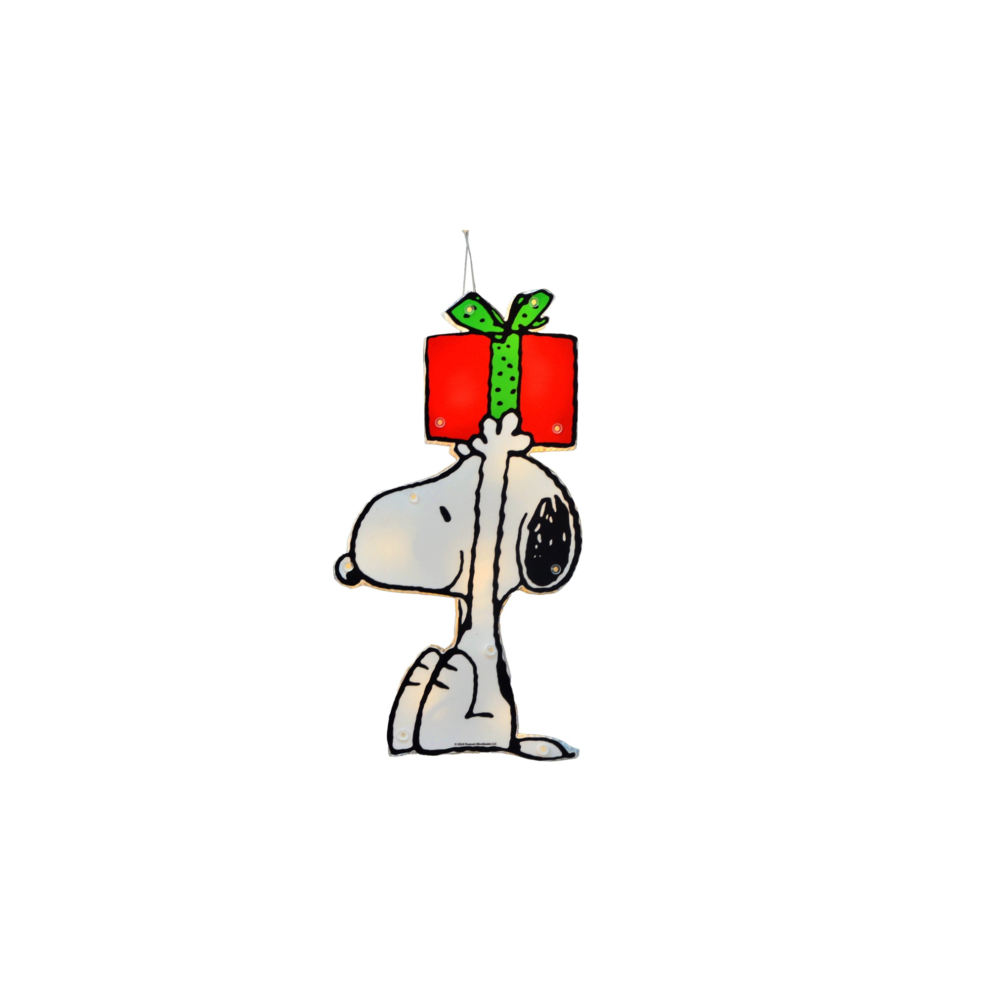 Peanuts 12in Peanuts 2 PC  PreLit LED Holiday Window Décor Snoopy and Charlie Brown, Red