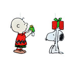 Load image into Gallery viewer, Peanuts 12in Peanuts 2 PC  PreLit LED Holiday Window Décor Snoopy and Charlie Brown, Red
