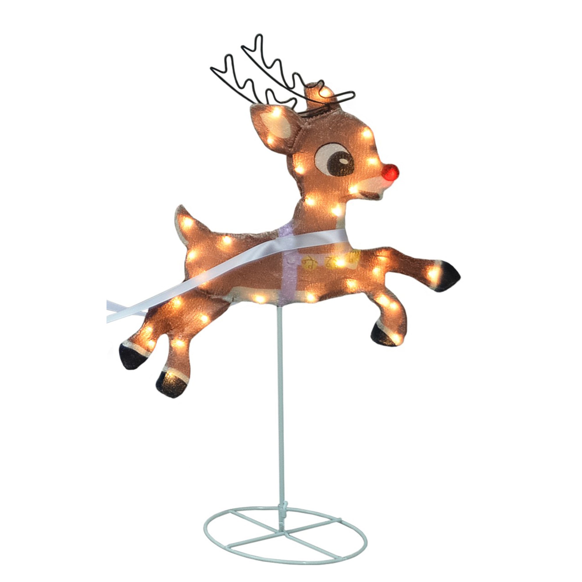 Rudolph  Rudolph L2D PreLit Yard Art Sleigh w Reindeer, Purple