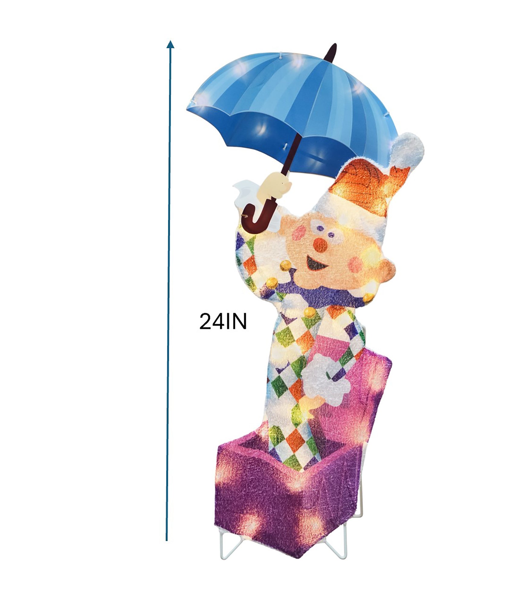 Rudolph  24in Rudolph 2D PreLit LED Misfit Charlie in the Box, Purple