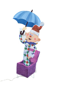 Rudolph  24in Rudolph 2D PreLit LED Misfit Charlie in the Box, Purple