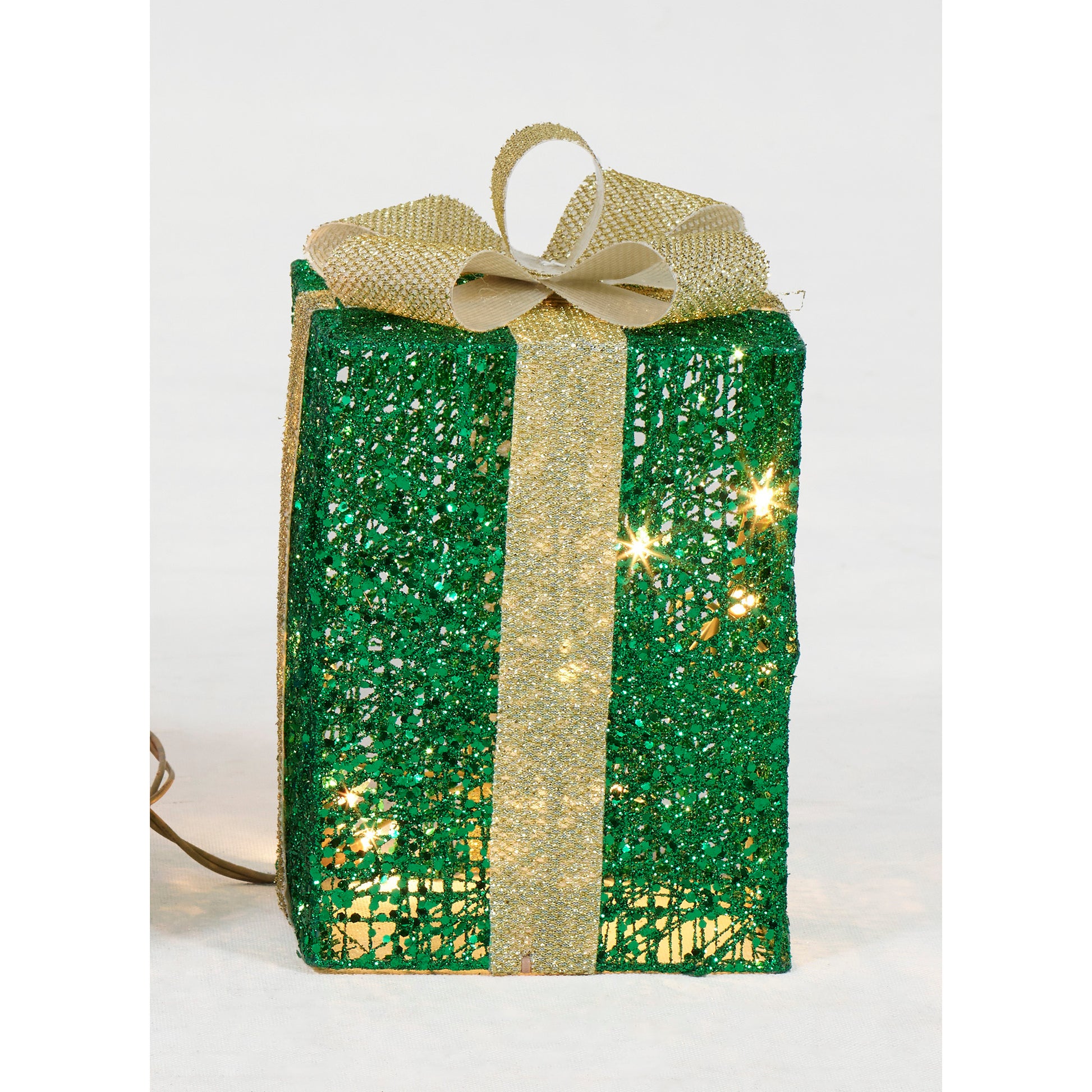 Set of 3 Glittering Thread Gift Box Sculpture Christmas Décor image 4