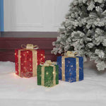 Load image into Gallery viewer, Everstar Set Of 3  Glittering Thread Gift Box Sculpture, Red
