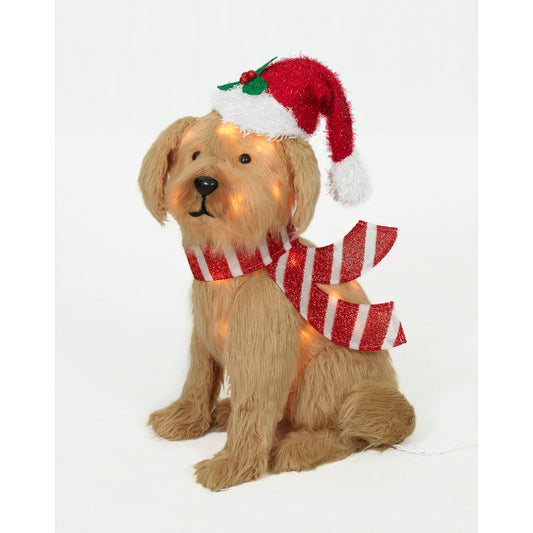 24-Inch Plush Golden Poodle Christmas Décor