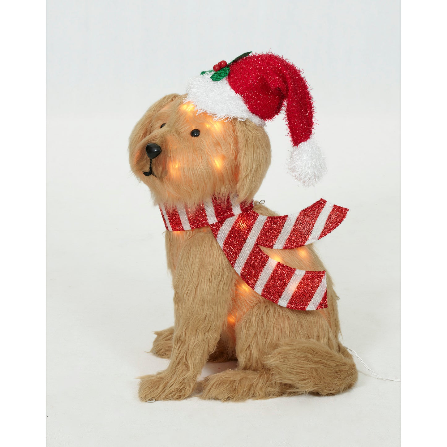 24-Inch Plush Golden Poodle Christmas Décor image 3