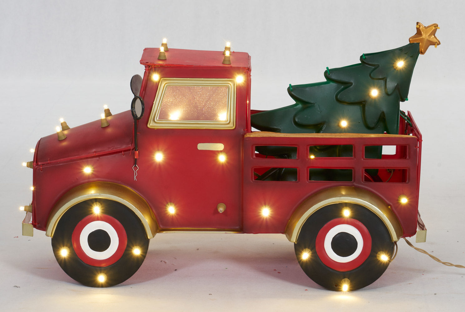 27-Inch LED Truck with Christmas Tree Sculpture