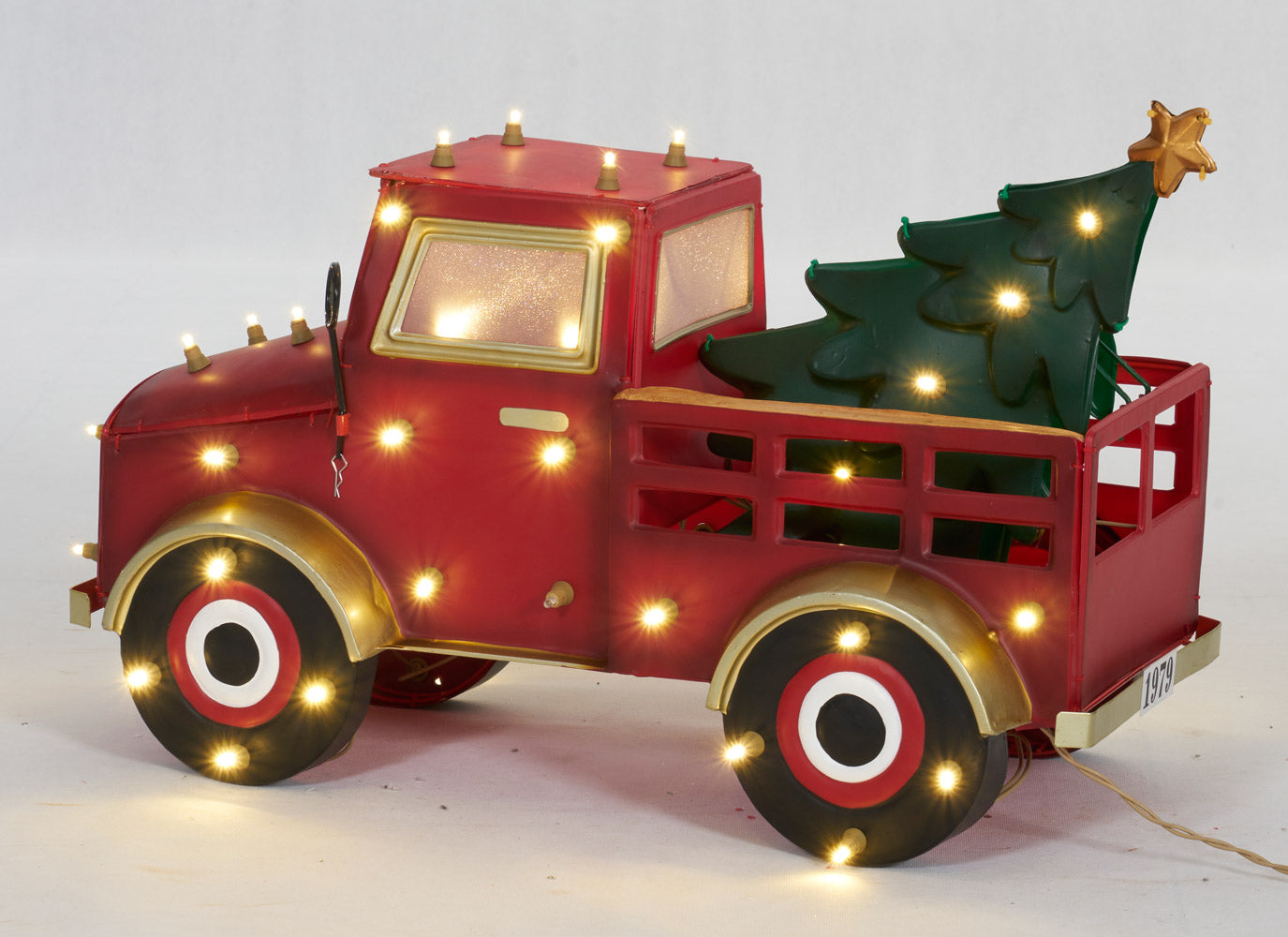 27" UL LED Truck With Christmas Tree Sculpture