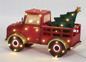 27" UL LED Truck With Christmas Tree Sculpture