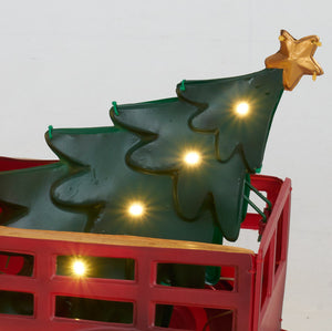 27" UL LED Truck With Christmas Tree Sculpture