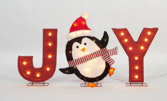 18-1/2-Inch LED Joy Sign Sculpture Christmas Décor