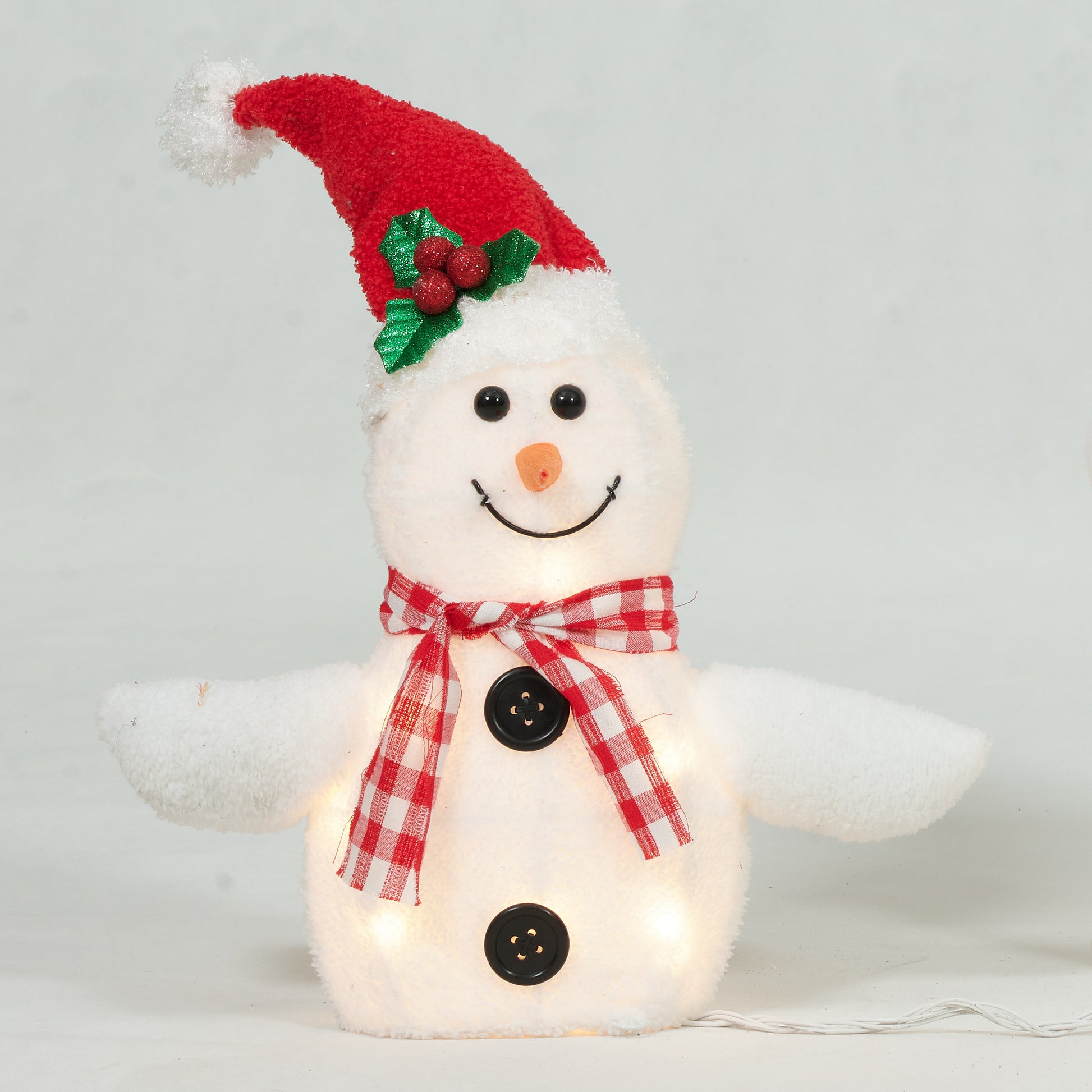 Set of 3 Plush Snowman Family Sculpture Christmas Décor image 3