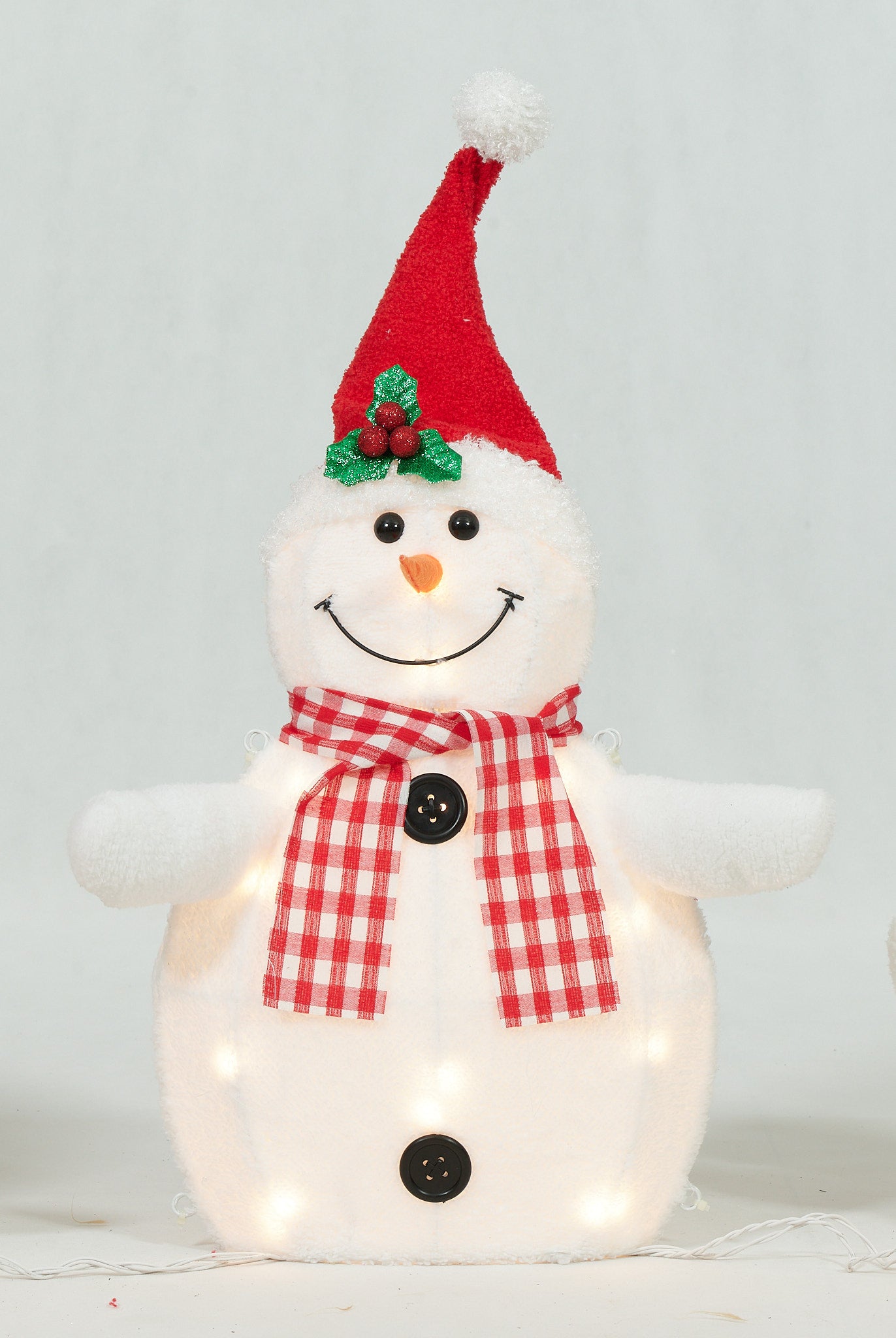 Set of 3 Plush Snowman Family Sculpture Christmas Décor image 4